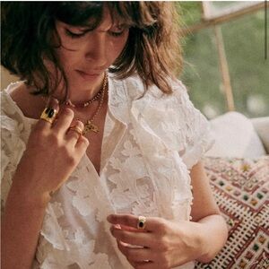 Sezane Jordanna Blouse Écru. - Size 34